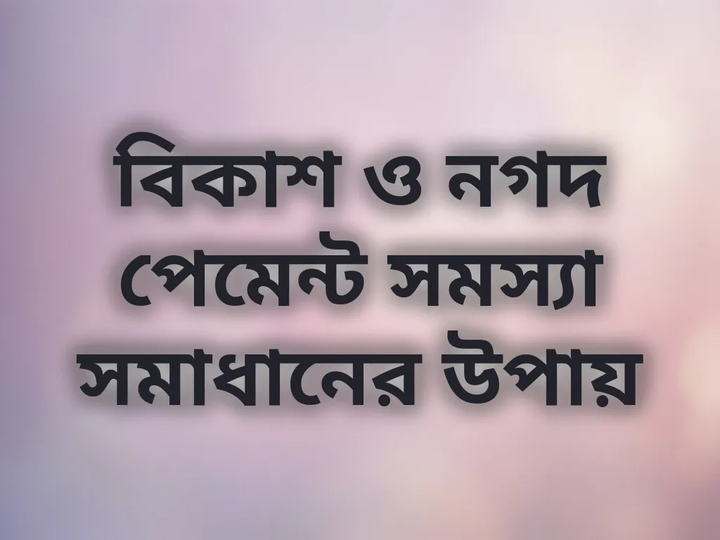 বিকাশ ও নগদ পেমেন্ট সমস্যা সমাধানের উপায়